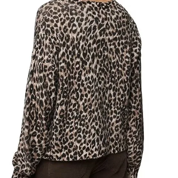 New Minnie Rose Plus Size 3x Leopard-Print Cashmere-Blend Sweater - Picture 13 of 14